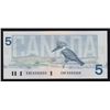 Image 1 : 1986 Bank of Canada $5 Solid Radar