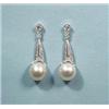 A pair of diamond set 18kt white gold earring...