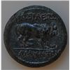 Image 1 : Amyntas (36-25 BC) - AE-22 Obv: Hd. of bearded Hercules r.,club behind. Rev: Lion prowling r. BASIDE