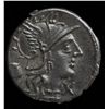Image 1 : Sextus Pompius (137 BC) - AR-Denarius Rome mint Obv: Helmeted head of Roma X below chin, jug behind.