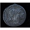 Image 2 : D. Junius L.f. Silanus (91 BC) - AR-Denarius Obv: Helmeted head of Roma r., control letter OP. Rev: 