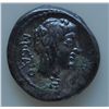 Image 1 : M. Porcius Cato (89 BC) - AR-Quinarius  Obv:  Head of young Bacchus r. with ivy M CATO behind head c