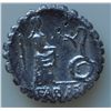 Image 2 : L.Roscius Fabatus (64 BC) - AR-Denarius Serratus Obv: Head of  JunoSospita r., clad in goat’s  skin,