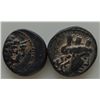 Image 2 : Augustus (27 BC - 14 AD) - AE-17  Aradus, Syria  Obv: Dr. head of Tyche Rev: Prow of a boat l., with