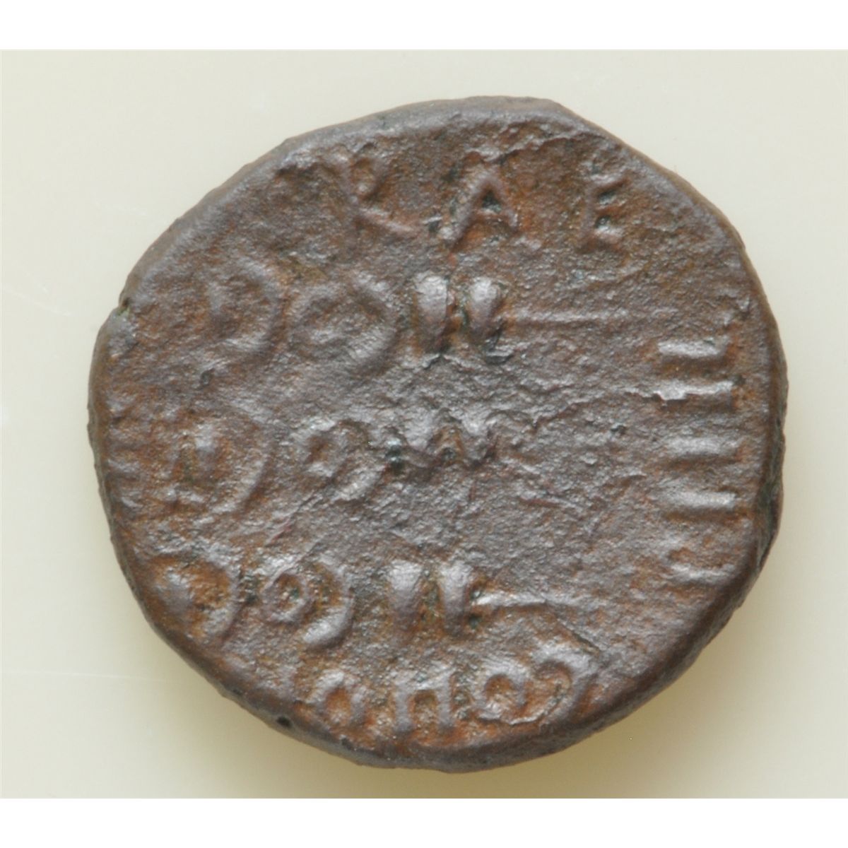 Claudius Nero No Date Ae 19 Phillippi Macedonia Obv Victory Standing L Vic Avg Re Three