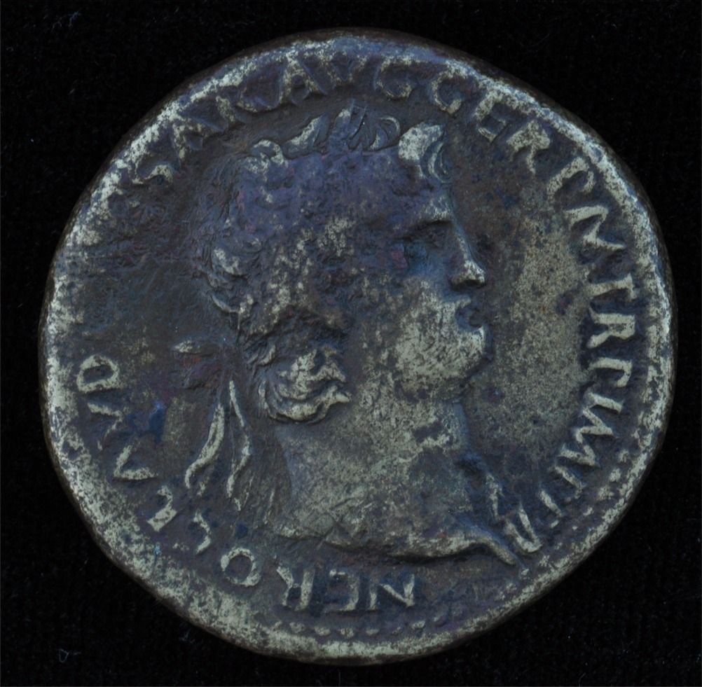 Nero 54 68 Ad Ae Sestertius Rome 65 Ad Obv Laur Head Of Nero R With Aegis On Neck Nero