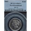 Image 3 : 1865 Newfoundland Twenty Cent Pattern  - CH NF-13, Bowman No. unlisted. PCGS SP63+. Silver 4.5 grams