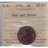 Image 1 : 1861 New Brunswick Half Cent - ICCS MS-63 Red and Brown.