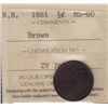 Image 1 : 1861 New Brunswick Half Cent - ICCS MS-60 Brown.