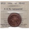 Image 1 : 1896 Newfoundland One Cent - ICCS MS-62 Red and Brown, Lacquered.