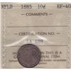Image 1 : 1885 Newfoundland Ten Cent - ICCS EF-40.
