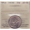Image 1 : 1919C Newfoundland Twenty Five Cent - ICCS AU-50.