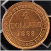 Image 1 : 1888 Newfoundland $2 Gold - PCGS MS64, fantastic example.