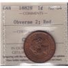 Image 2 : 1882H One Cent - ICCS MS-64, Obverse 2, Red.