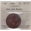 Image 1 : 1888 One Cent - ICCS MS-63 Red and Brown.