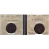 Image 1 : Lot of 2 1891 ICCS graded Large One Cents - F-12 SL SD, Obverse 3; F-15 SL SD Obverse 3.