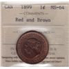 Image 1 : 1899 One Cent - ICCS MS-64 Red and Brown.