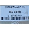 Image 3 : 1928 One Cent - NGC MS64RB.
