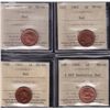 Image 1 : Lot of 4 ICCS graded small One Cents - Dates include: 1943,45,47,49 A off Denticle. All ICCS MS-64, 