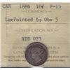 Image 1 : 1886 Ten Cen - ICCS F-15. Large Pointed 6, Obv. #5.
