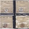 Image 1 : Lot of Four Ten Cents - 1940 ICCS AU-58; 1941 ICCS AU-58; 1942 ICCS AU-58; 1945 ICCS MS-60. 4 Pcs.