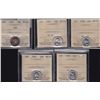 Image 1 : Lot of Five ICCS Graded MS-65 Ten Cents - Dates include: 1953 NSF, 1955, 1958, 1959, 1963. Nice High
