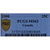 Image 3 : 1900 Twenty Five Cent - PCGS MS63.