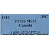 Image 3 : 1919 Twenty Five Cent - PCGS MS62.