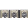 Image 1 : Lot of Three ICCS 1949 Dollars  - MS-63, MS-64 & MS-65. 3 Pcs.
