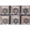 Image 1 : Lot of Six Silver Dollars - Dates include: 1956,57,58,59,60,61. All ICCS PL-65. 6 Pcs.