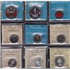 Image 1 : Lot of Nine Graded Coins - Includes: 1962 Twenty Five Cent ICCS MS-64 cameo, 1970 Twenty Five Cent I