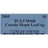Image 3 : Lot of Two PCGS Graded Silver Maple Leafs - 1988 PCGS MS67 & 2005 PCGS MS68. 2 Pcs.