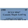 Image 6 : Lot of Two PCGS Graded Silver Maple Leafs - 1988 PCGS MS67 & 2005 PCGS MS68. 2 Pcs.