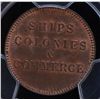 Image 2 : CH PE-10-30 - BR 997, 1835 Ships Colonies and Commerce PEI Token, PCGS MS64 RB. Ex:Temple.