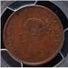 Image 1 : CH NS-1F4 - BR 874, 1843 Nova Scotia Half Penny Token, PCGS AU58. Ex:Temple