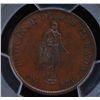 Image 1 : CH LC-8B2 - BR 522, 1837 Lower Canada Agriculture Half Penny Token, PCGS MS64 BN. Ex:Temple.