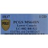 Image 3 : CH LC-8B2 - BR 522, 1837 Lower Canada Agriculture Half Penny Token, PCGS MS64 BN. Ex:Temple.
