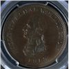 Image 1 : CH WE-3 - BR 974, 1813 Wellington Lower Canada One Penny Token, PCGS AU50. Ex:Temple.