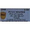 Image 3 : CH PC-1B4 - BR 527, 1844 Province of Canada Half Penny Token, PCGS MS65 RB. Ex:Temple.
