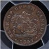 Image 1 : CH PC-5D  - BR 720, 1857 Upper Canada Half Penny Token, PCGS MS64+ BN.