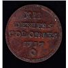 Image 1 : BR 504 - XII Derniers 1717Q (perpigran) copper electrotype. VF/EF. Ex:JHA lot #878. Ex:Temple.