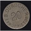 Image 2 : BR 620B - I.B. Durocher Richelieu Hotel 20 (oval o), small letters, wm, 8.24g, Unc.