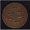 Image 1 : BR 624A - F.S. / 5¢ in Trade, (could be related to 624), Brass, 5.7g, VF.