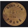 Image 2 : BR 626 - G.N. / 5¢ in Trade, Brass, 4.58g, 24.65mm, 1.4mm, 100 issued, EF.