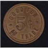 Image 2 : BR 628 - N.T., 5¢ in trade, 100 issued, Brass, 4.2g, EF.