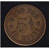 Image 2 : BR 628 - N.T., 5¢ in trade, 100 issued, Brass, 4.31g, EF.