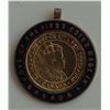 Image 1 : 1908 One Cent - Dark blue enamel bezel, made into a pendant. AU.