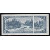 Image 1 : 1954 Bank of Canada $5 Fold-Over Error - CH BC-39b Very interesting error showing white on back and 