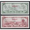 Image 2 : 1954 Bank of Canada Modified Portrait Specimen Set (large Heading) - Perforated three times diagonal