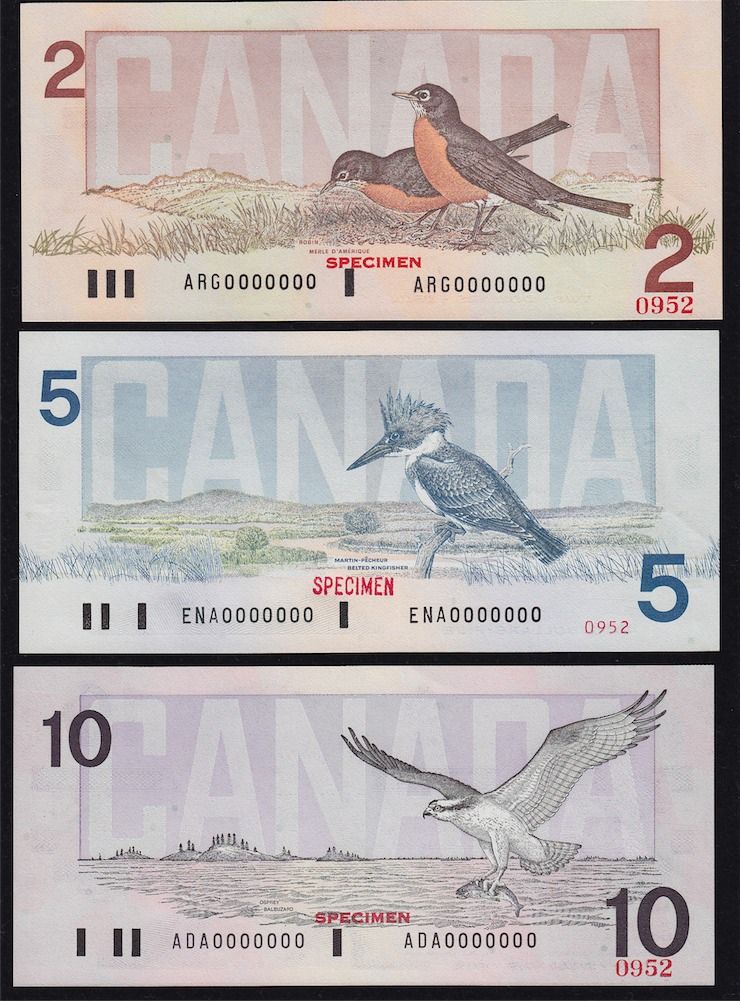 Bank of Canada Birds of Canada Specimen Note Set - These are all choice ...